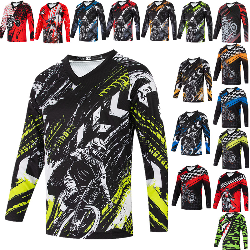 Mountain Biking Youth - Motocross Jersey Youth Dirt Bike Shirt
